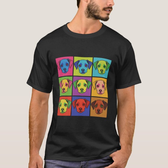 Retro Dogs pop art Andy Warhol style T-Shirt (Front)