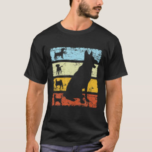 Retro Dogs Sheepdog Pug Chihuahua Silhouette Dog L T-Shirt