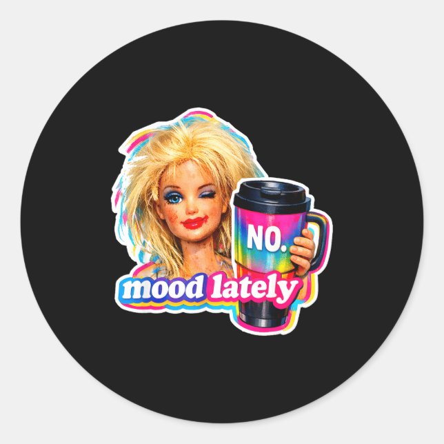 Retro doll face meme dolls plastic digusting doll classic round sticker (Front)