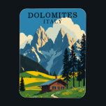 Retro Dolomites Italy Travel Souvenir Magnet<br><div class="desc">Experience the majestic beauty of the Dolomites with this retro-style travel illustration magnet. This Italian souvenir captures the breathtaking mountain scenery of the Alps. Perfect for mountain enthusiasts and collectors of European landscape memorabilia.</div>