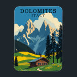 Retro Dolomites Italy Travel Souvenir Magnet<br><div class="desc">Experience the majestic beauty of the Dolomites with this retro-style travel illustration magnet. This Italian souvenir captures the breathtaking mountain scenery of the Alps. Perfect for mountain enthusiasts and collectors of European landscape memorabilia.</div>