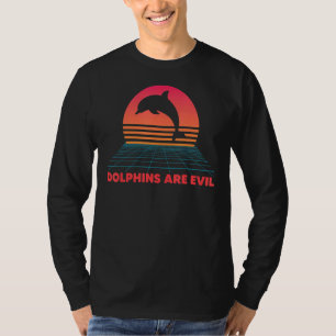 Retro Dolphin Evil Ocean Animals Aquatic Mammals M T-Shirt