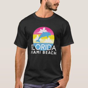 Retro Dolphin Miami Beach FL Sun Wear Fashion Miam T-Shirt