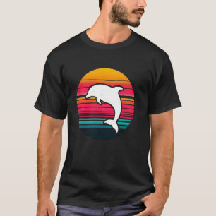 Retro Dolphin Silhouette Sea Animal Whale Dolphin T-Shirt