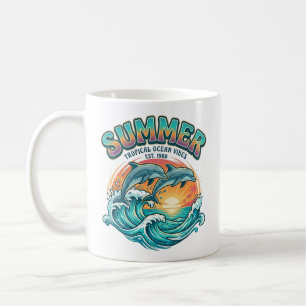 Retro Dolphin tropical / beach summer vacation Coffee Mug