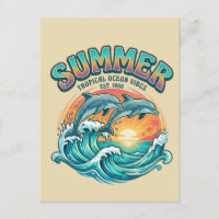 Retro Dolphin tropical / beach summer vacation