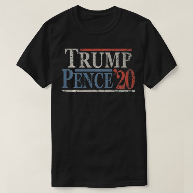 Retro Donald Trump Mike Pence 2020  T-Shirt (Design Front)