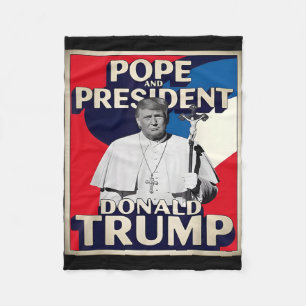 Retro Donald Trump President And Pope Catholic Vat Fleece Blanket