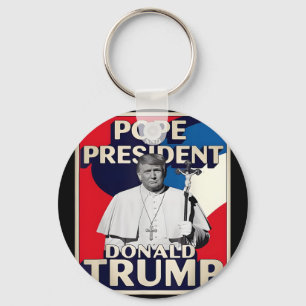 Retro Donald Trump President And Pope Catholic Vat Key Ring