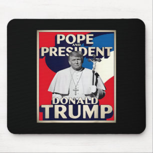 Retro Donald Trump President And Pope Catholic Vat Mouse Pad