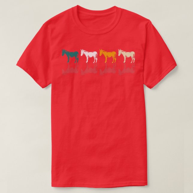 Retro Donkey Lover Farmer Farm Animal Donkey  T-Shirt (Design Front)