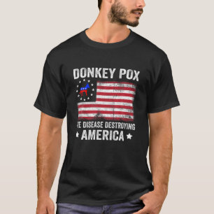 Retro Donkey Pox The Disease Destroying America Us T-Shirt