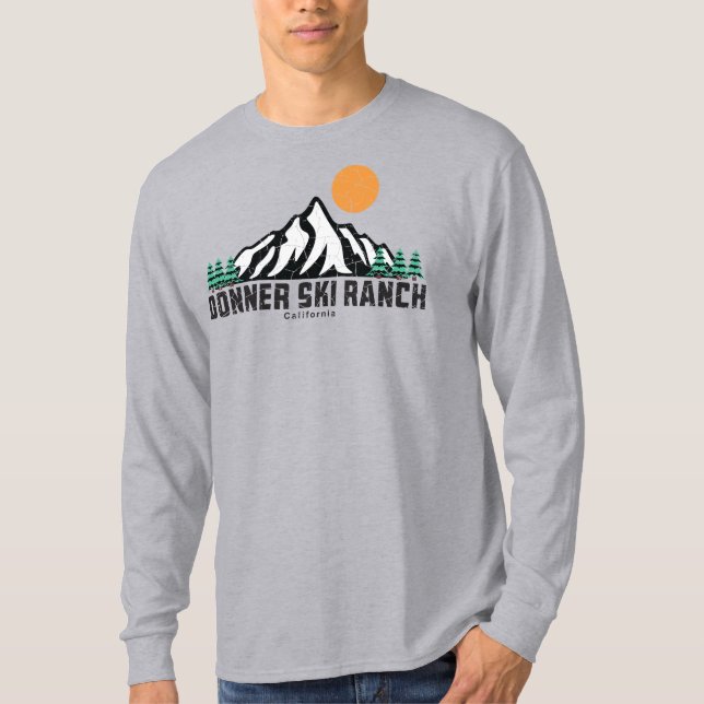 Retro Donner Ski Ranch Sunset T-Shirt (Front)