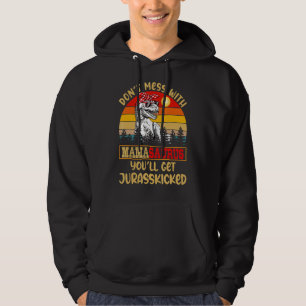 Retro Don't Mess With Mamasaurus You'll Get Jurass Hoodie