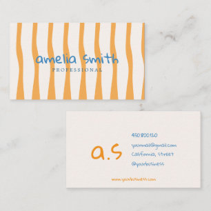retro doodle handwritten whimsical business card