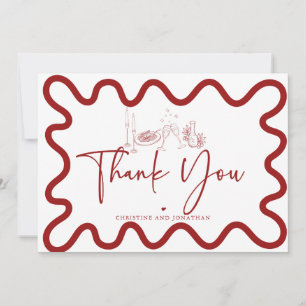 Retro Doodle   Italy   Italian Food  Thank You Card