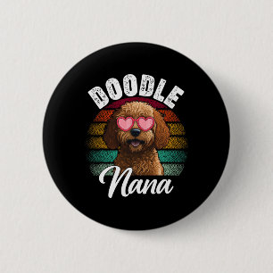 Retro Doodle Nana Goldendoodle Dog Lover Mothers D 6 Cm Round Badge