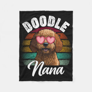 Retro Doodle Nana Goldendoodle Dog Lover Mothers D Fleece Blanket