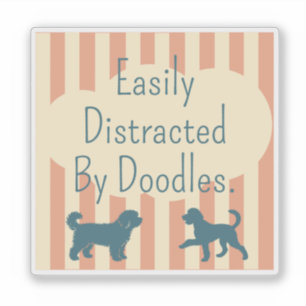 Retro Doodle Silhouette Easily Distracted Sticker