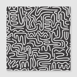 Retro Doodle Wavy Lines: Monochrome