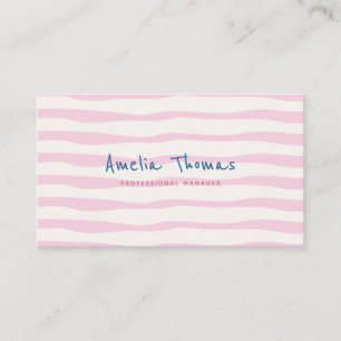 retro doodle whimsical blue business card