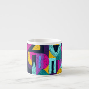 Retro doodles: geometric pop art. espresso cup