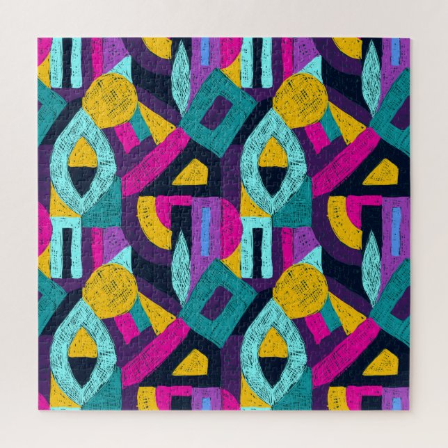 Retro doodles: geometric pop art. jigsaw puzzle (Vertical)