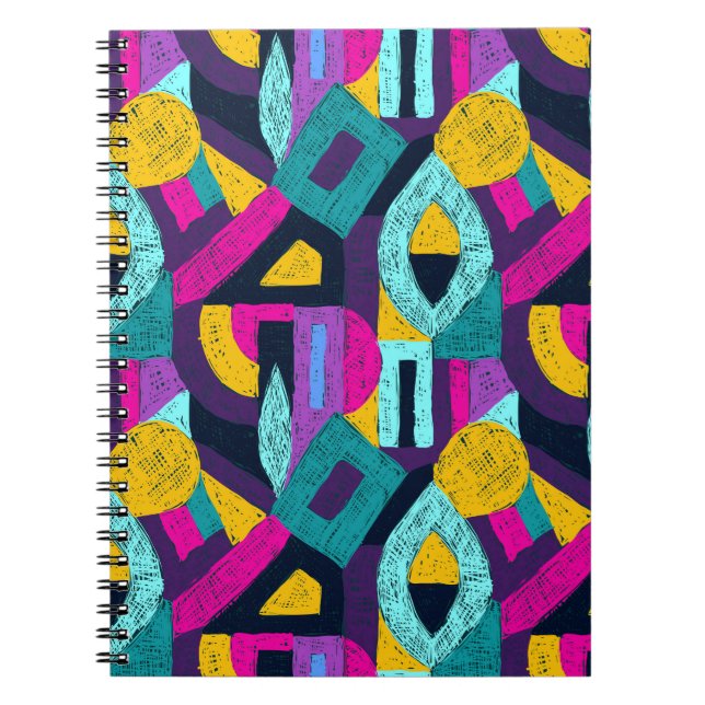 Retro doodles: geometric pop art. notebook (Front)