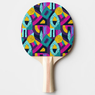 Retro doodles: geometric pop art. ping pong paddle