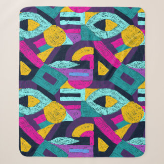 Retro doodles: geometric pop art. sherpa blanket