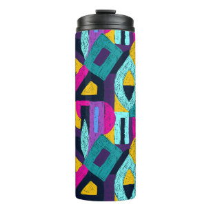 Retro doodles: geometric pop art. thermal tumbler