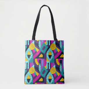 Retro doodles: geometric pop art. tote bag