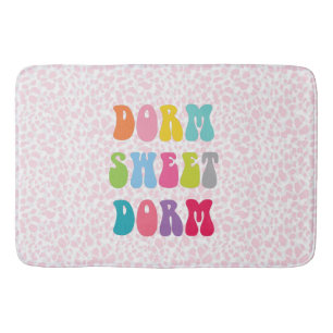 Retro “Dorm Sweet Dorm” Cheetah Print Bath Mat