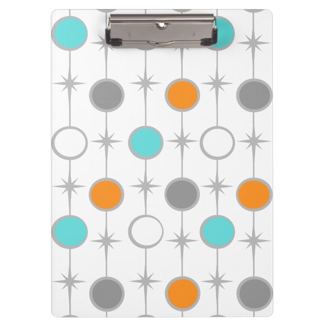 Retro Dots and Starbursts Clipboard (Front)