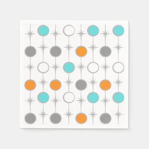 Retro Dots and Starbursts Paper Napkins