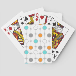 Retro Dots and Starbursts Playing Cards