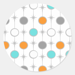 Retro Dots and Starbursts Stickers