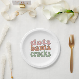 Retro Dots Bams Cracks Mahjong Party Decor - Cute Paper Plate