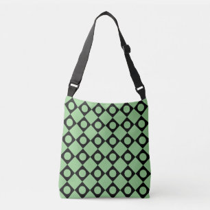 Retro Dots Black Crossbody Bag