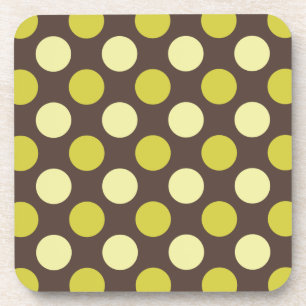 "Retro Dots - Chocolate And Lime" Coasters