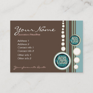 Retro Dots & Circles w/ Logo or Photo Business Per Card