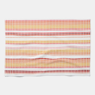 Retro Dots Colourful Stripes Rainbow #2 Tea Towel