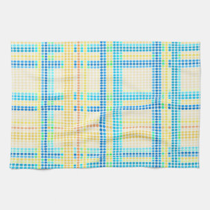 Retro Dots Colourful Stripes Rainbow #3 Tea Towel