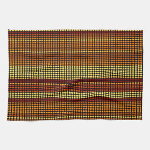 Retro Dots Colourful Stripes Rainbow Kitchen Towel