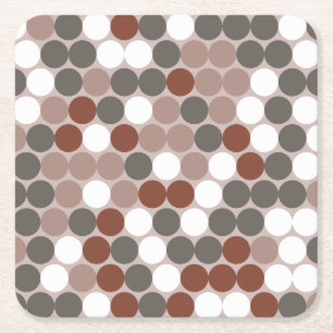 Retro dots square paper coaster