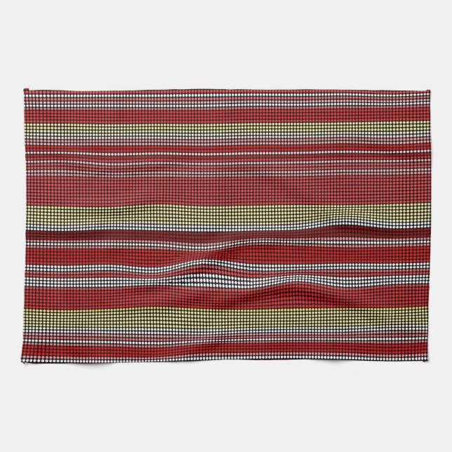 Retro dots stripes Rainbow Kitchen Towel (Horizontal)