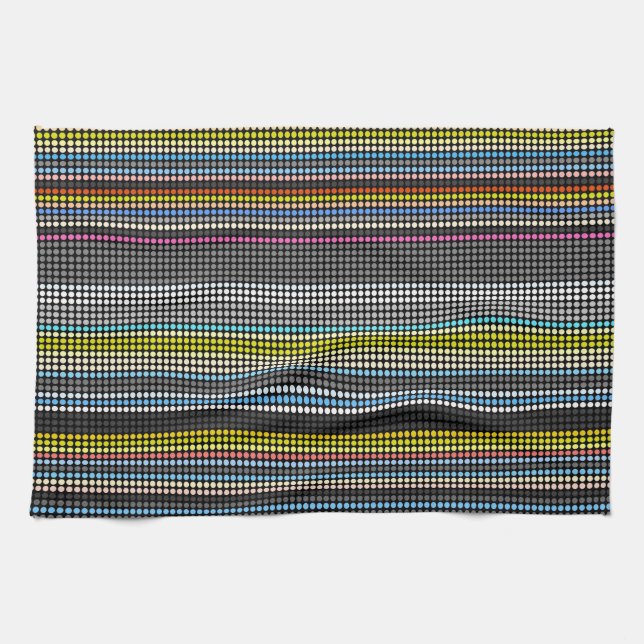 Retro dots stripes Rainbow Kitchen Towel #2 (Horizontal)