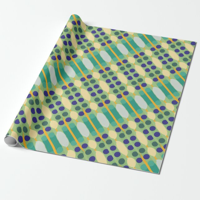Retro dots stripes wrapping paper (Unrolled)