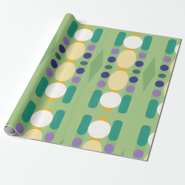 Retro dots stripes wrapping paper (Unrolled)