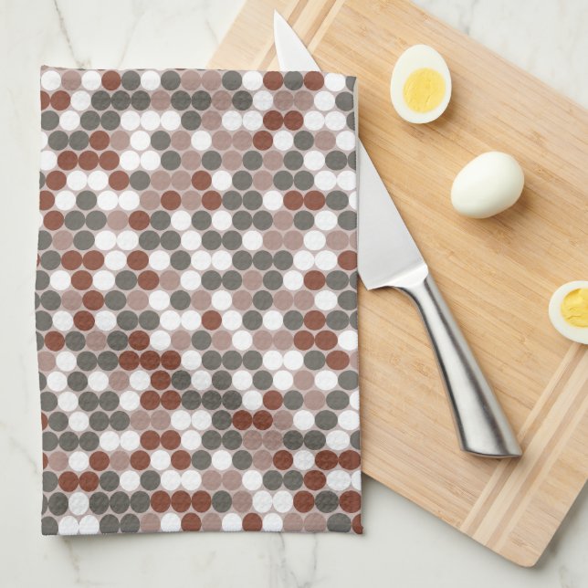 Retro dots tea towel (Quarter Fold)